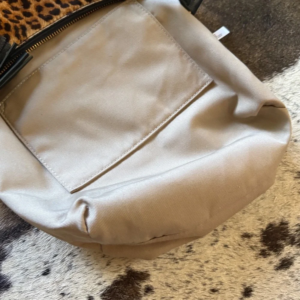TALBOTS leopard print hair on hide hobo‎ shoulder bag